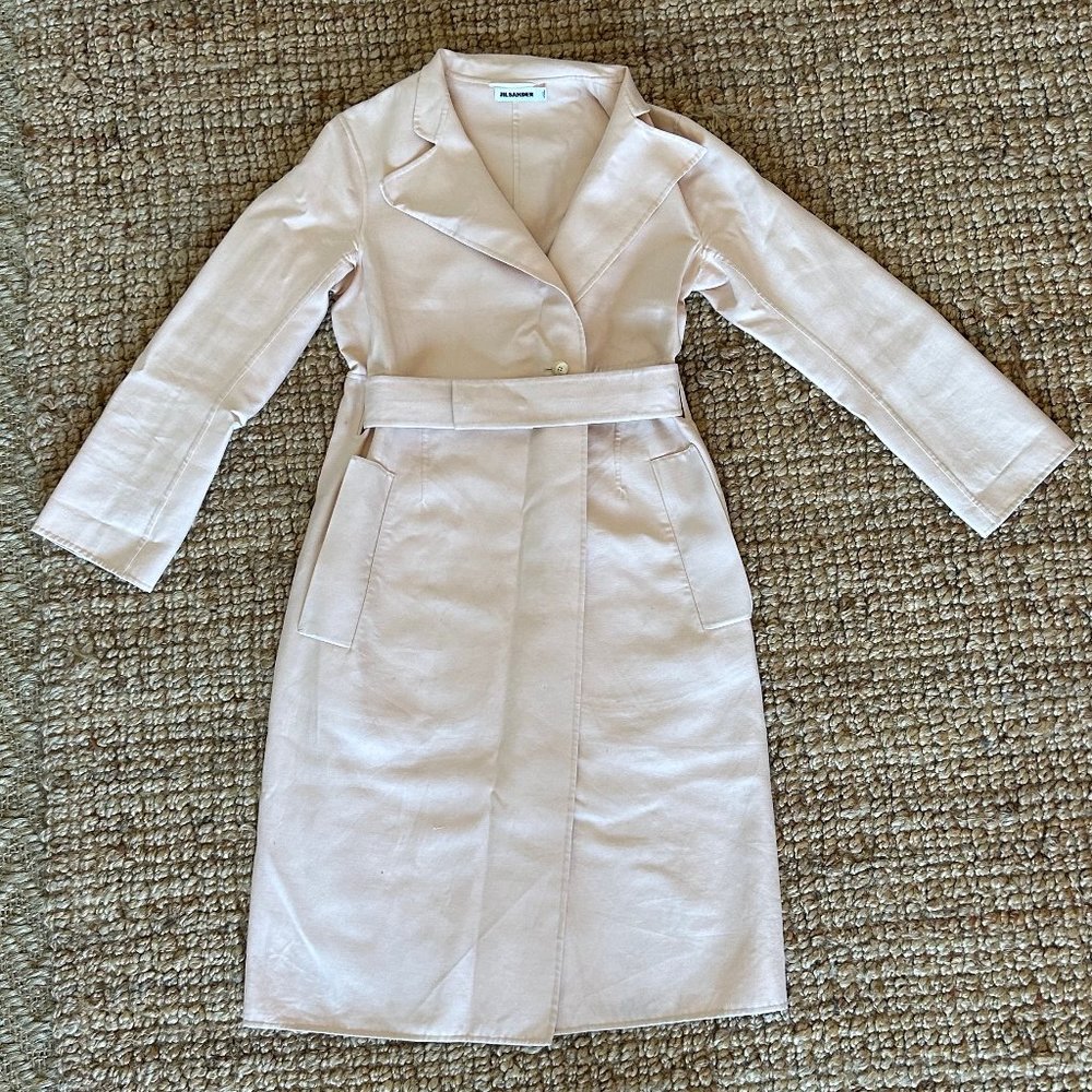 Jil Sander Blush Trench Coat with Belt